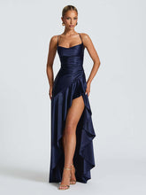 Spaghetti Lace Back Asymmetric Cocktail Dress