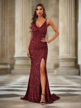 Spaghetti Straps Split Prom Dress