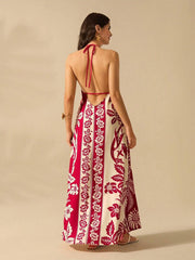 Knot Printed Tribal Resort A-line Dress