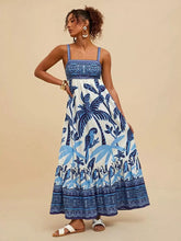 Sleeveless Plants A-line Vacation Dress