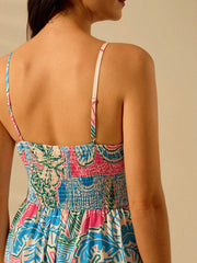 Graphic Print A-line Vacation Dress