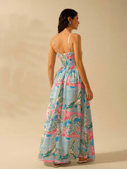 Graphic Print A-line Vacation Dress
