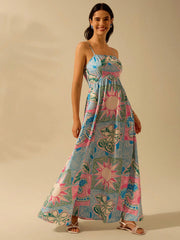 Graphic Print A-line Vacation Dress