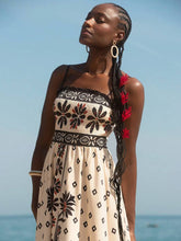 Black Floral Print Maxi Vacation Dress