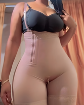 Lace Trim Side Zipper Open Bust Shapewear