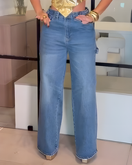 Slimming High-Waisted Straight Leg Jeans