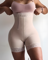 Side Zipper Lace Trim Butt Lifter Shorts