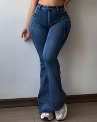 High Waisted Slim Fit Flared Jeans