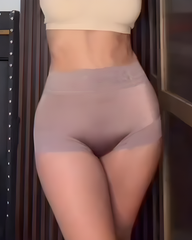 Lace-Trimmed Shiny Hip-Lifting Shorts