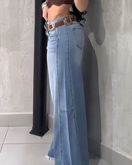 Frayed Tassel Wide-leg Jeans
