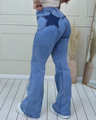 Stitching Pentagram Stretch Slim Jeans