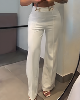 Slim High Waist Casual Straight Pants