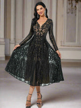 A-Line Tulle Black Midi Dress