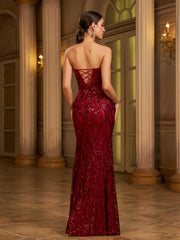 Strapless Sequin Backless Luxury Prom Dress