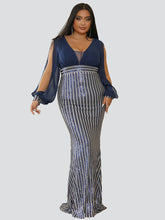 Plus Size Cutout Mermaid Sequin Prom Dress