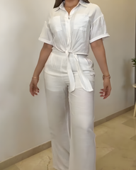 Loose Comfortable Short Sleeve Wide Leg 2 Piece Set