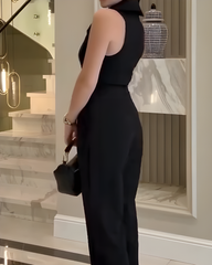 Sleeveless Slim Fit Wide Leg Jumpsuit