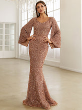 Sequin Bell Sleeve Mermaid Dress