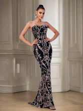 Strapless Maxi Sequin Dress