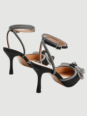 Rhinestone Bow Head Wrapped High Heels