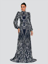 Long Sleeve Sequin Traditional Dress