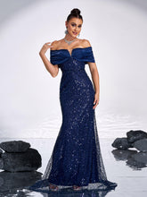 Sparkling Sequin Strapless Evening Gown Dresses