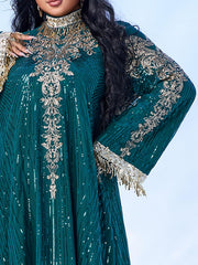 Plus Long Sleeve Sequin Midi Dress