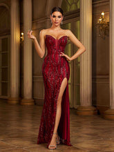 Strapless Sequin Backless Luxury Prom Dress