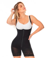 Covered Back Butt Lifting Fajas Body Shaper Girdle With Front Zipper