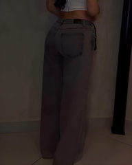 Stylish Sparkling Rhinestone Straight Leg Jeans