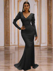 Puff Sleeve Mermaid Maxi Dress