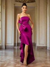 Strapless Knot Asymmetric Prom Dress