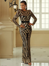 Geometric Sequin Cutout Cocktail Dress