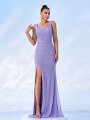 Elegant Sleeveless High Split Prom Dress