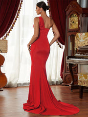 One Shoulder Cutout Wedding Guest Dress