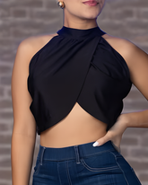Halter Neck Irregular Backless Top