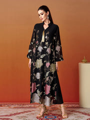Embroidered Sequin Floral Muslim Dress