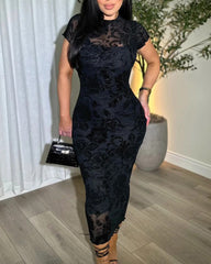 Sheer Mesh Bodycon Dress