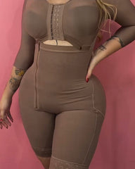Long-Sleeved Side Zipper Mid-Length Slimming Shapewear