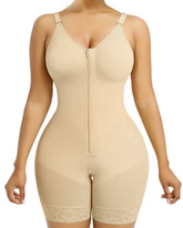 Breathable Leg Fabric Patchwork Bust Shaping Bodysuit