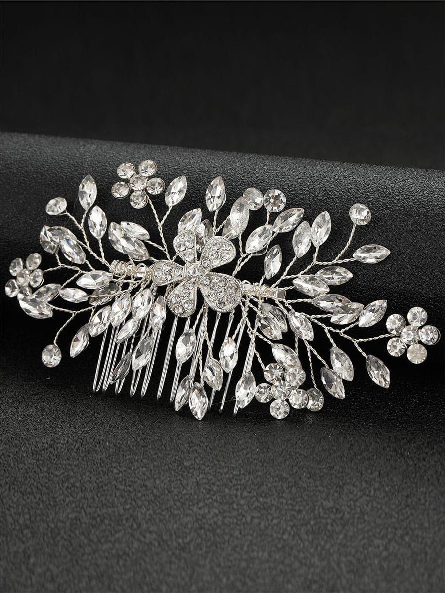 Alloy Stone Flower Hair Comb Headpieces