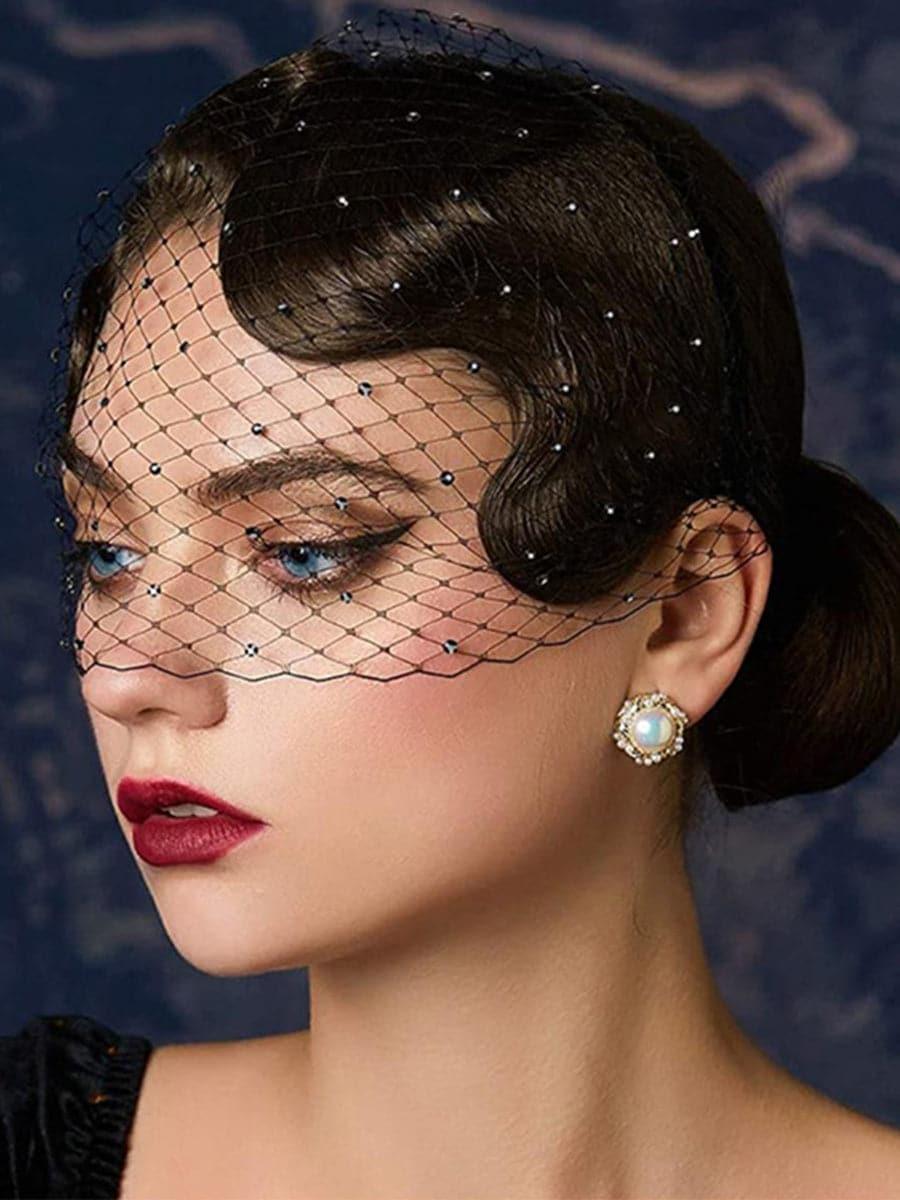 Inlay Stone Mesh Veil Banquet Headpieces