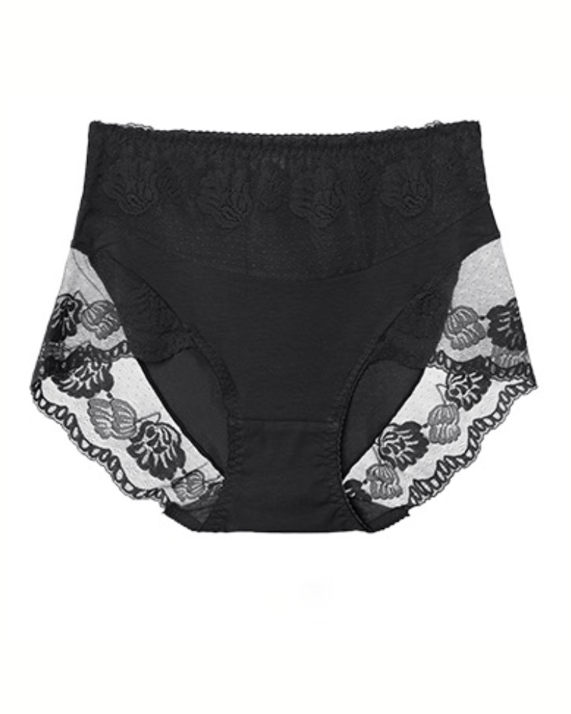 Lace Breathable Plus Size Tummy Control Briefs
