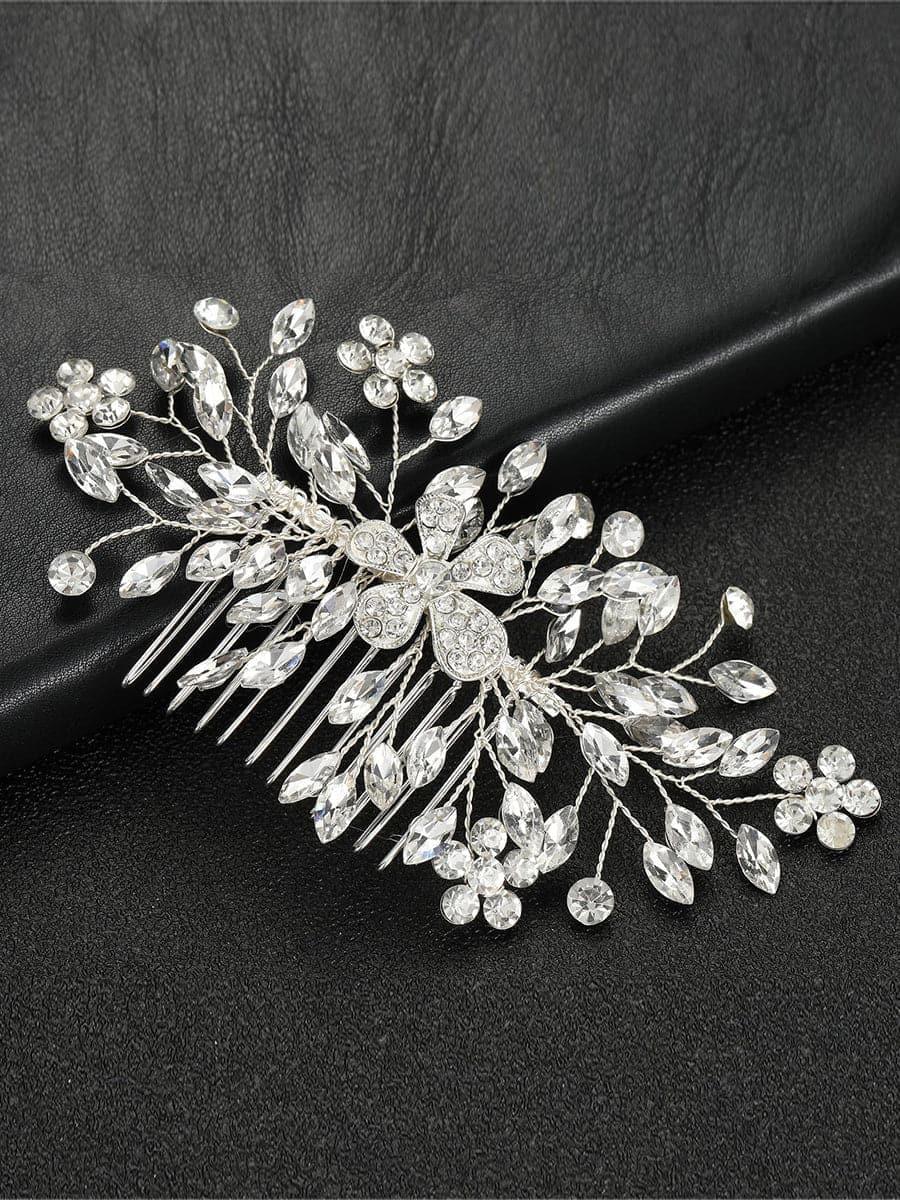 Alloy Stone Flower Hair Comb Headpieces