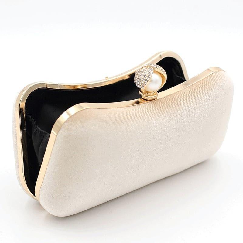 Velvet Inlay Pearl Dinner Wedding Clutch Bags MNBF042