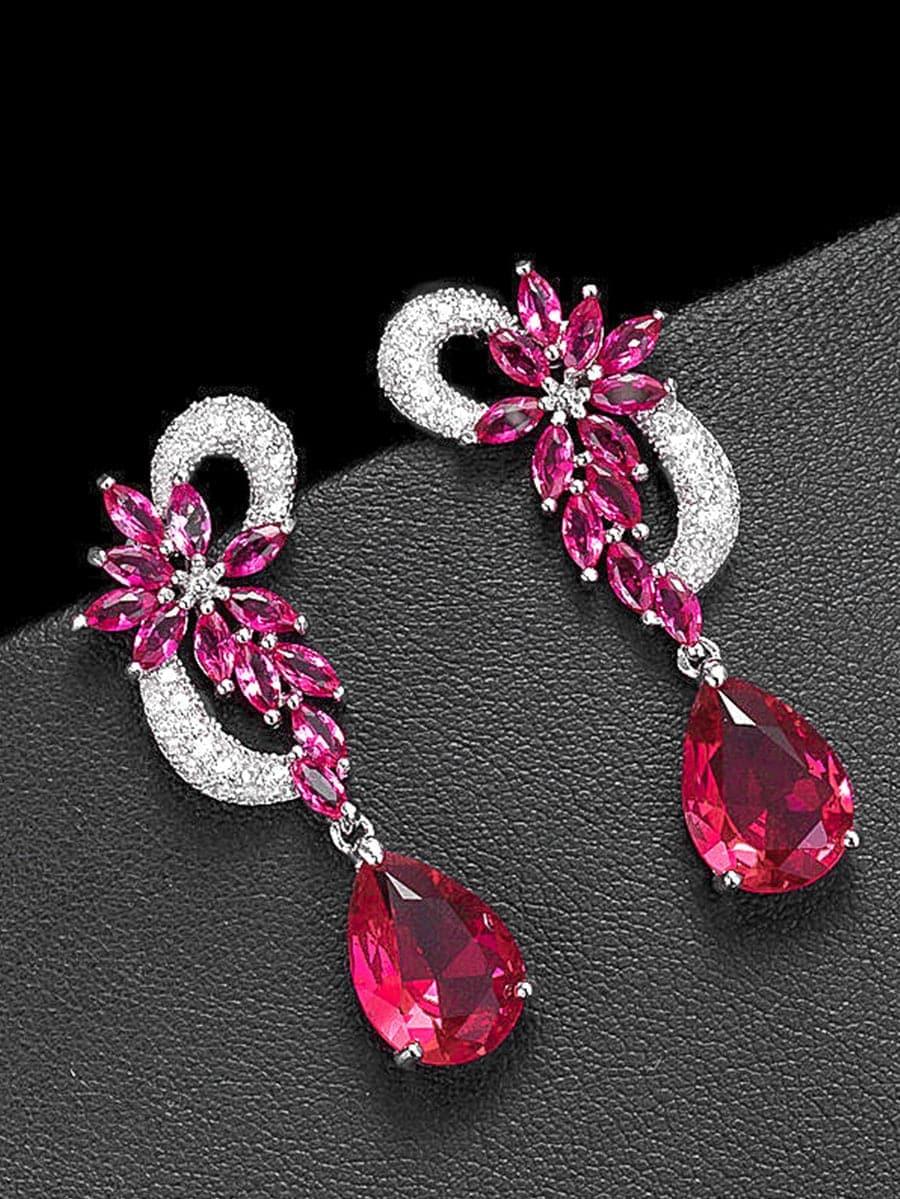 Missord Pear Cut Cubic Zirconia Drop Earrings