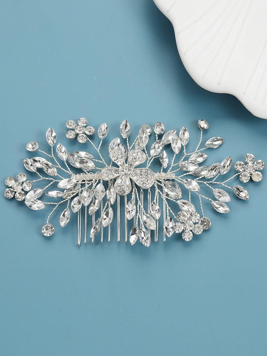Alloy Stone Flower Hair Comb Headpieces