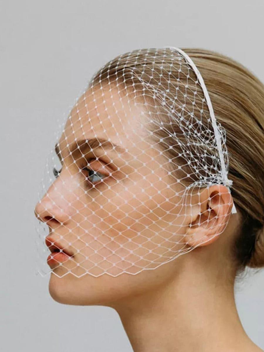 Inlay Stone Mesh Veil Banquet Headpieces