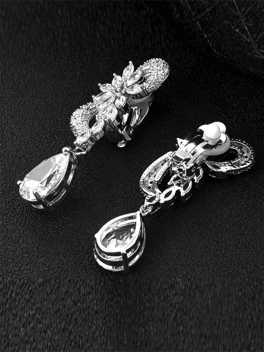Missord Pear Cut Cubic Zirconia Drop Earrings