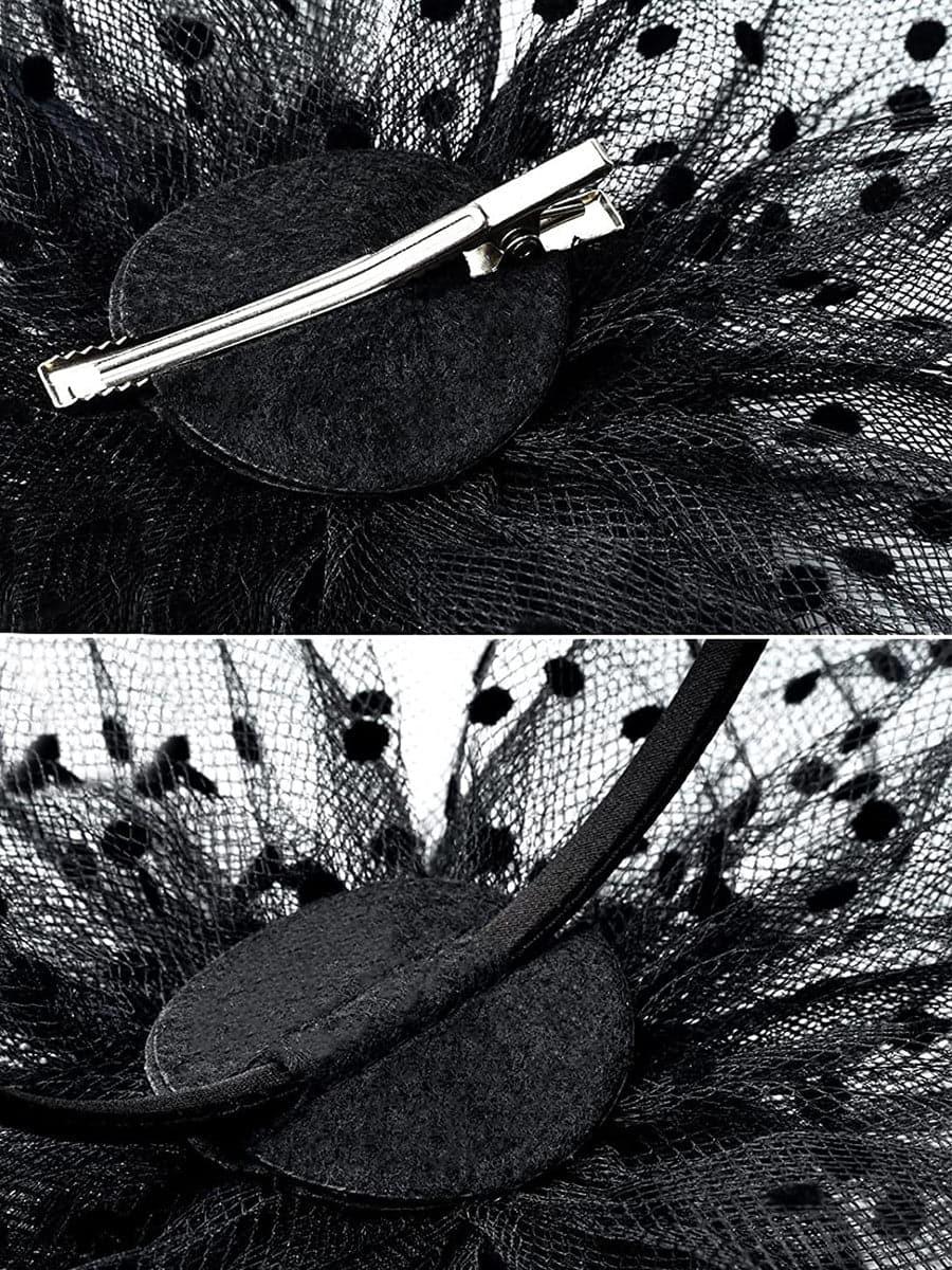 Fancy Net Yarn With Feather Bead Tea Party Hats